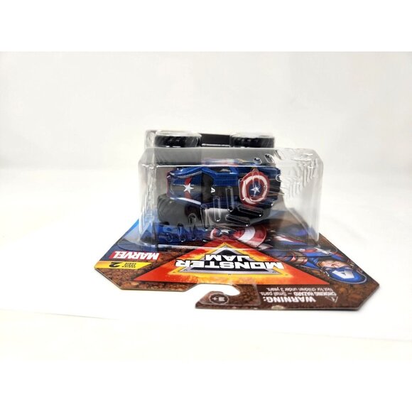 2024 Monster Jam Captain America Monster Truck 1:64 Marvel Series 2 (sm) - Picture 4 of 7